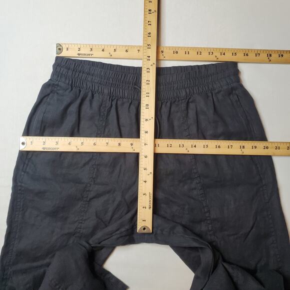 Athleta Women's Size M Retreat High Rise Linen Ankle Pant Black 658556 - Picture 2 of 9